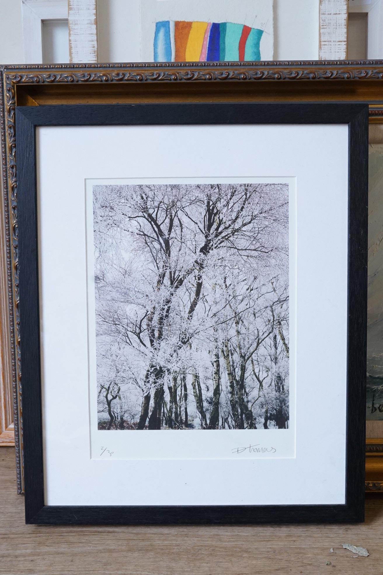 D. Thomas ?, Winter landscapes, set of four photographic prints, each signed in ink, three limited edition 2/30, 28 x 20cm